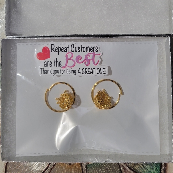 22k Real Gold Plated Hoop  Earrings | Earrings | Small Gold Earrings | Jhumka NW - Picture 5 of 5